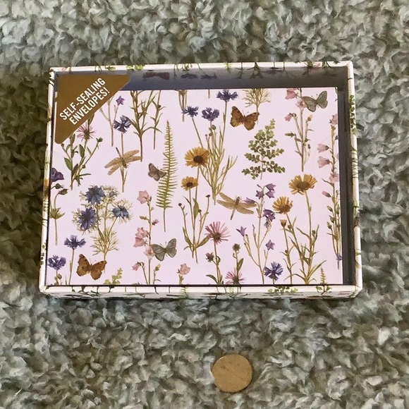 Wildflower Garden Botanical Floral Butterfly Dragonfly Note Cards NWT 14ct - Picture 11 of 15